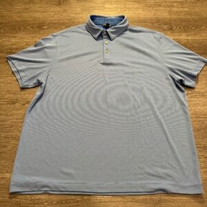 Van Heusen Polo Shirt Mens‎ Large Blue Short Sleeve Casual Comfort Performance